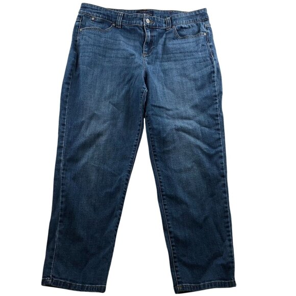 Talbots Womens Jeans Size 16P Simply Flattering Collection Crop Straight Blue - Picture 1 of 13